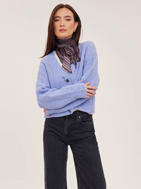Esme Cardigan in Heather Skyline