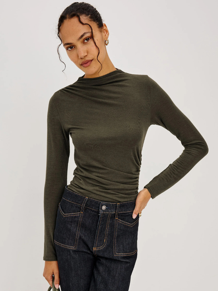 Joelle Top in Heather Olive