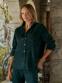 Eileen Corduroy Button Up Shirt in Peacock