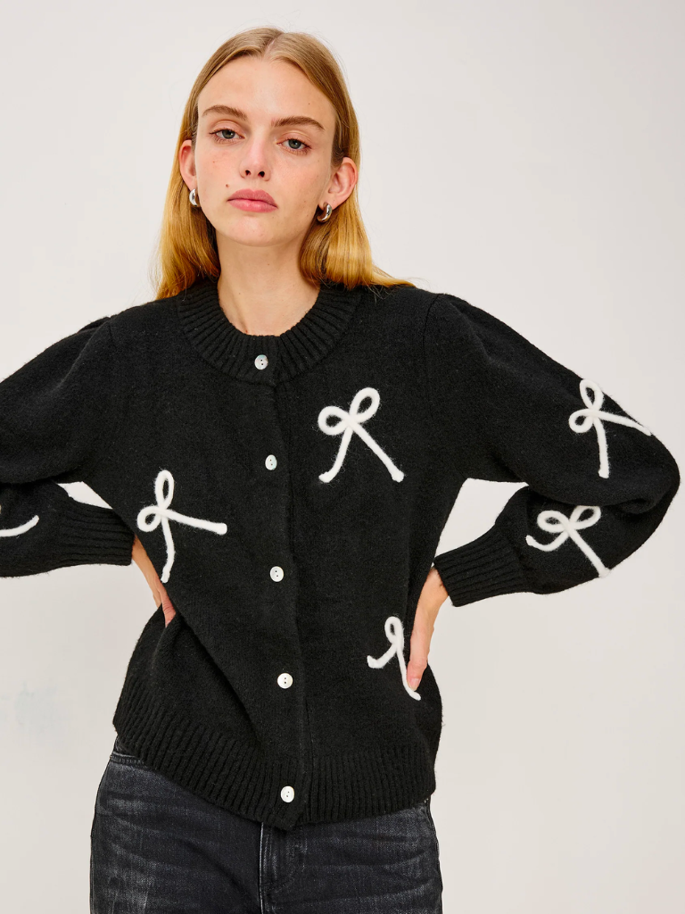 Francesca Cardigan in Black Ivory