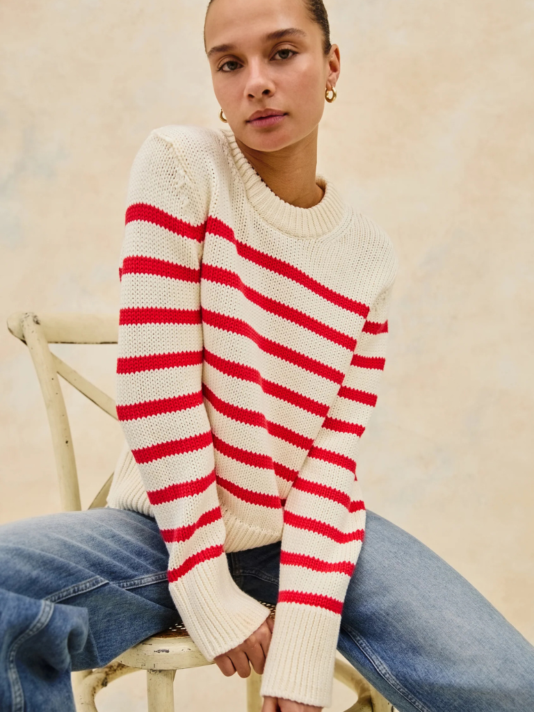 Alise Sweater in Cherry Stripe