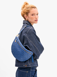 Grande Fanny Pack in French Blue Diagonal Woven