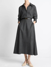 Italian Jaspe Full Skirt in Heather Grey
