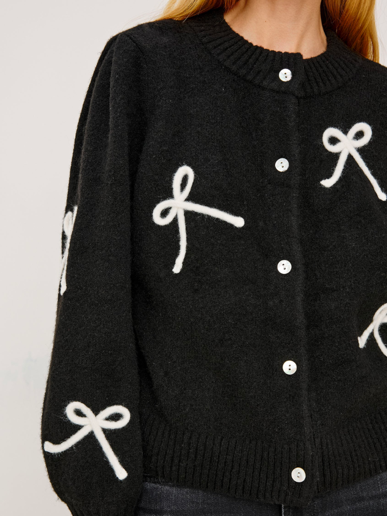 Francesca Cardigan in Black Ivory