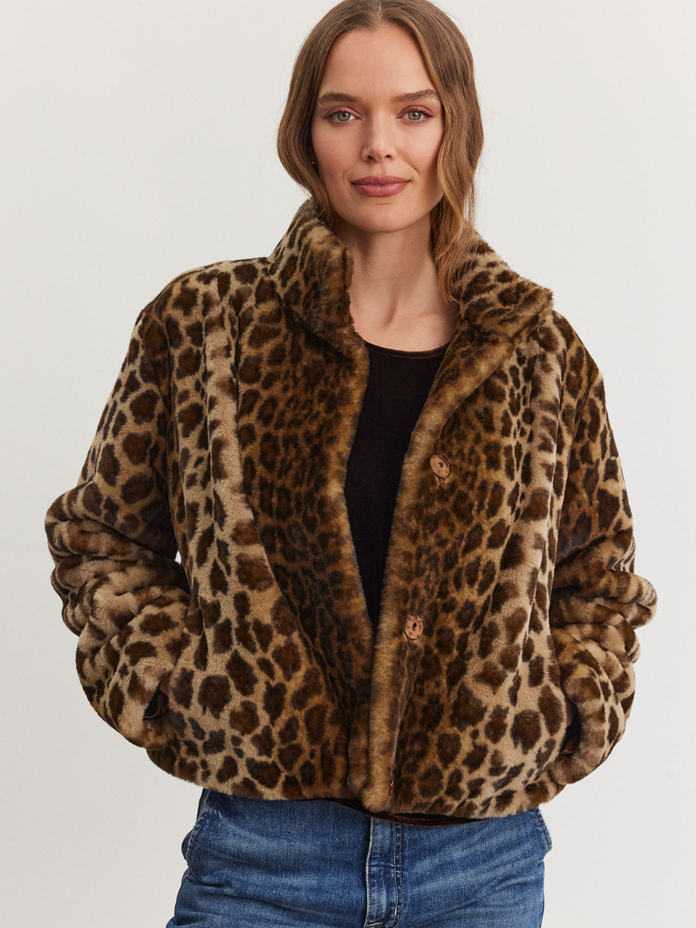 Valli Luxe Fur Jacket in Animal Print