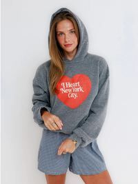 NYC Heart - Classic Hoodie in Heather Grey