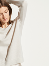 Cashmere Weekend V-Neck Sweater in Heather White