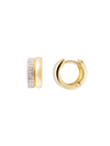 Two-Tone Pave Huggies in Gold