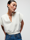 Lenon Notch Neckline Sweatshirt in Porcelain