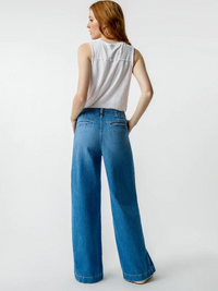 Edith Wide Leg Trouser Jean in Amity