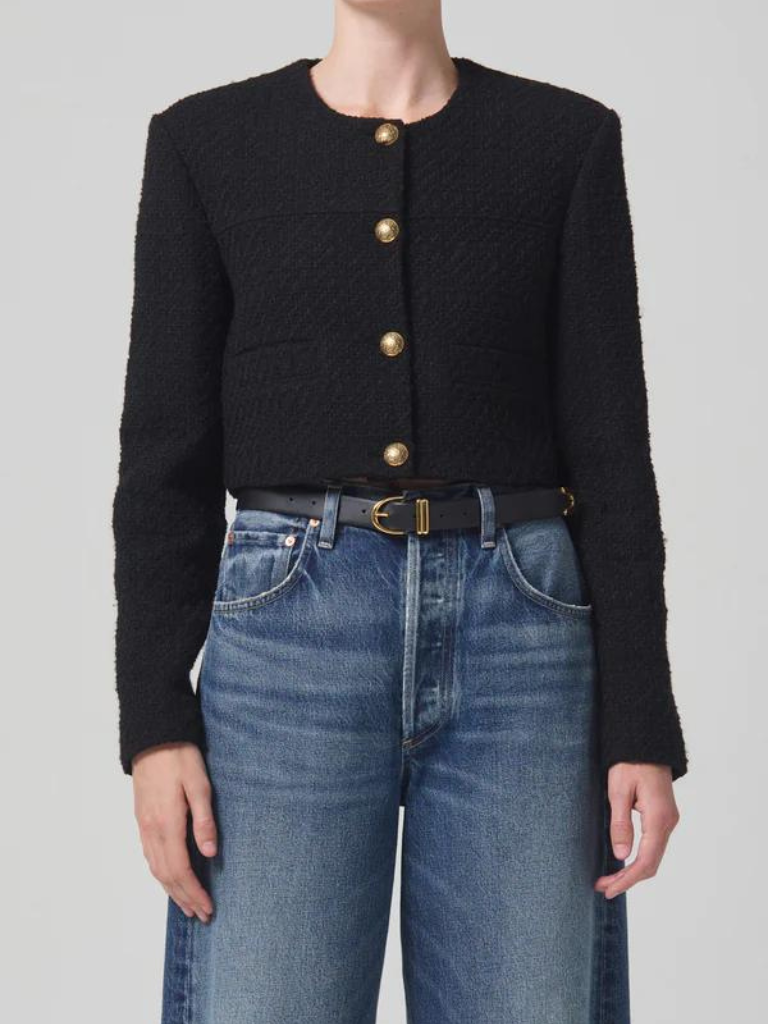 Pia Cropped Jacket In Black