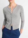 Pearl Button Cardigan in Heather Grey