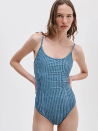 Miramar One Piece Swimsuit in Indigo Waffle