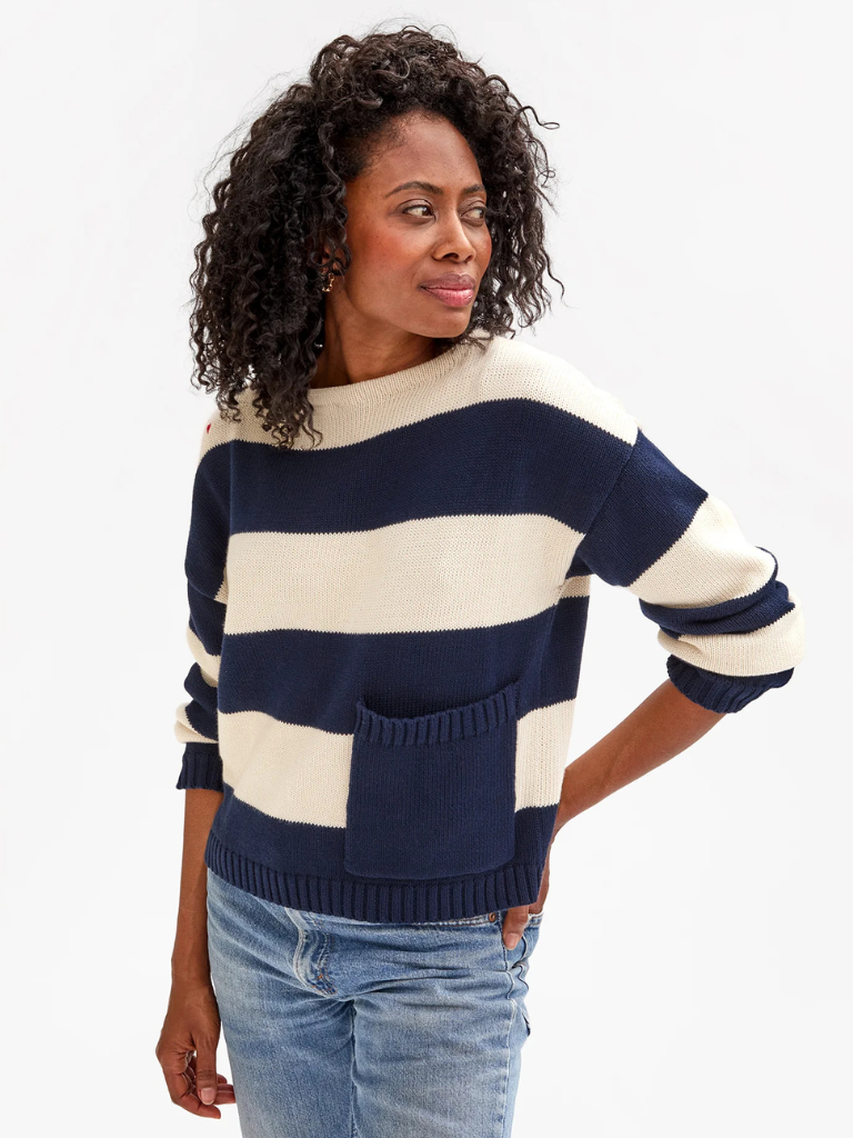 Dorothee Sweater in Navy/Cream Stripe