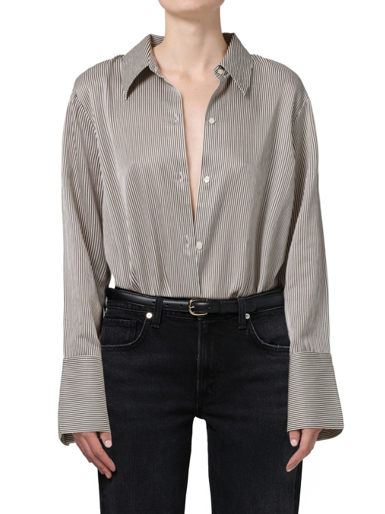 Camilia Shirt in Bronze Stripe