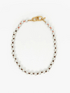 Beaded Strand Necklace in Siver w/Vintage Gold