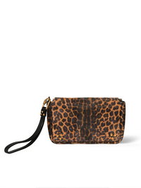 Clap M Clutch in Leopard Suede