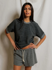 Ziggy Short Sleeve Crew in Dark Grey