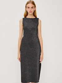 Alora Lurex Dress in Gunmetal