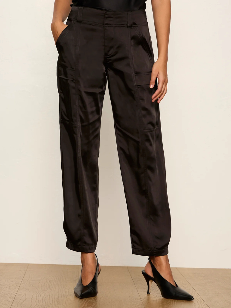 Sphere Satin Pant in Black