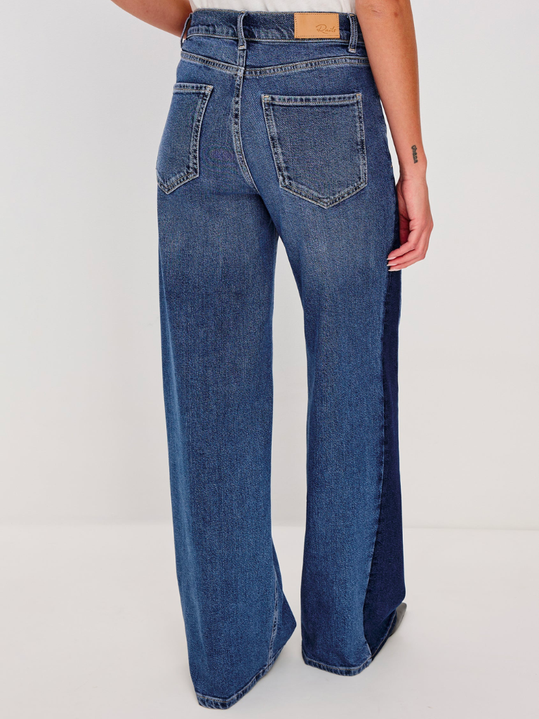 Angeleno Wide Leg Godet in Indigo Grove