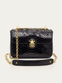 Ava Mini Python Bag in Black