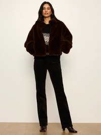 Everest Fur Bomber in Espresso Martini