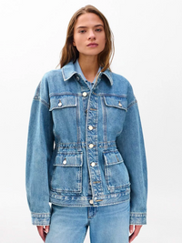 Amy Cinched Denim Jacket in Ithica