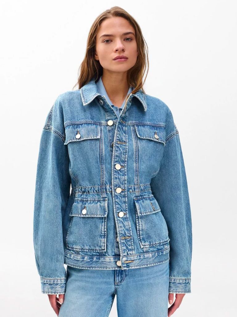 Amy Cinched Denim Jacket in Ithica
