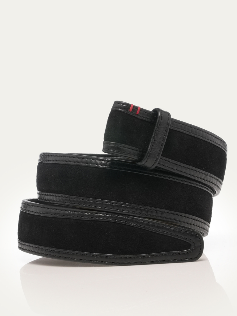 Thick Suede Belt in Black