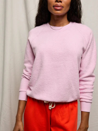 Ziggy Inside Out Shrunken Crew in Sugar Pink