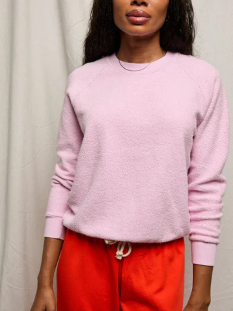 Ziggy Inside Out Shrunken Crew in Sugar Pink