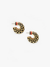 Le Hoop Earrings in Black & Gold Checker