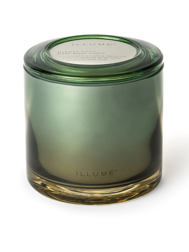 Statement Glass Candle in Hinoki Sage