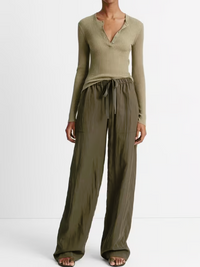 Mid-Rise Utility Drawstring Pant in Eden