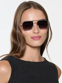 Emery Sunglasses in 18K + Matte Domino