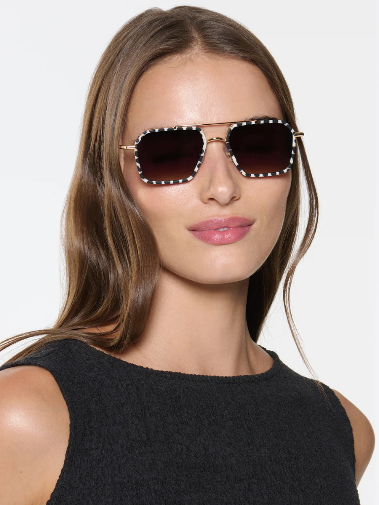 Emery Sunglasses in 18K + Matte Domino