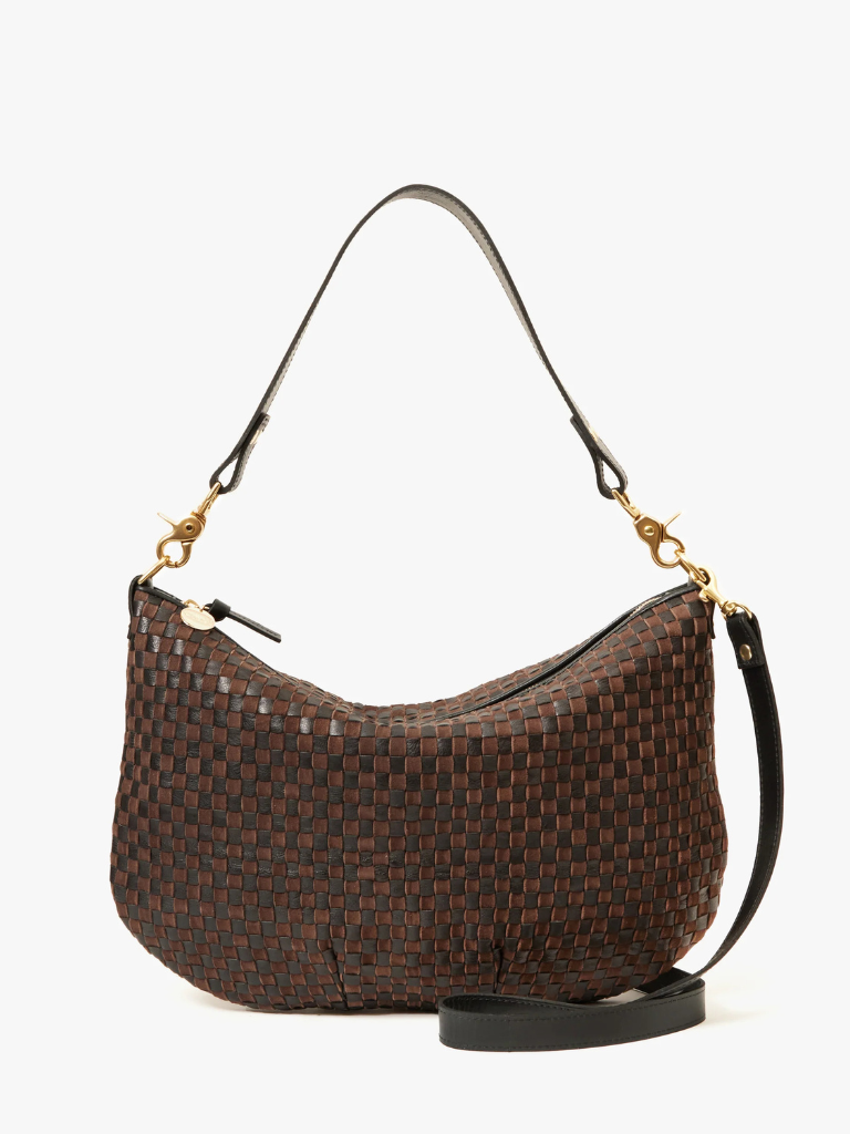 Moyen Messenger in Black/Chocolate Woven Checker