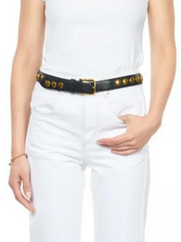 Festival Studded Belt in Noir/Brass