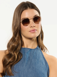 Tate Sunglasses in Aquamarine Tortoise 18K