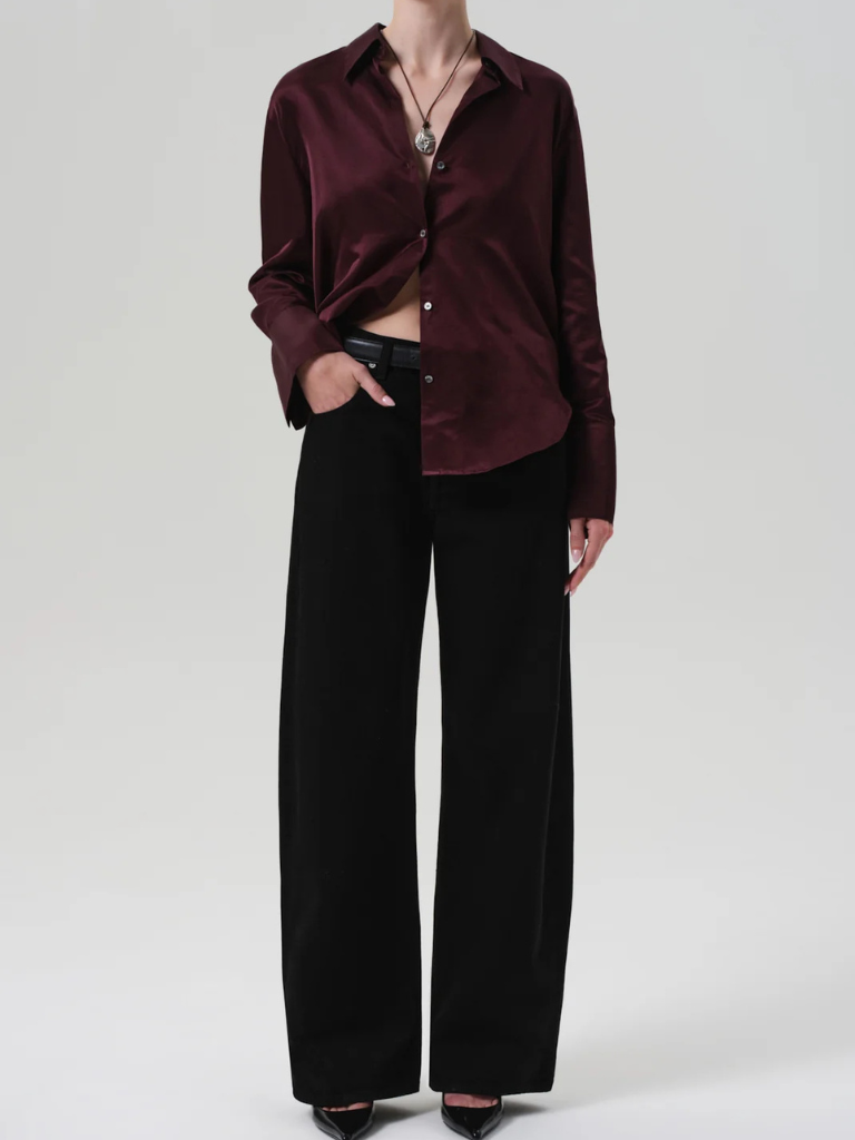 Ayla Baggy Jean in Solid Black