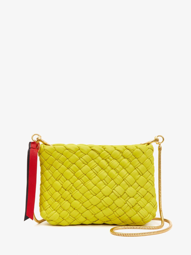 Estelle Puffy Woven Bag in Chartreuse