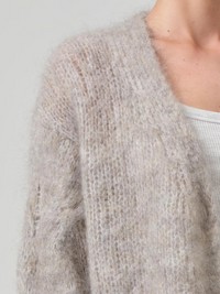 Padma Cable Cardigan in Oatmeal Grey