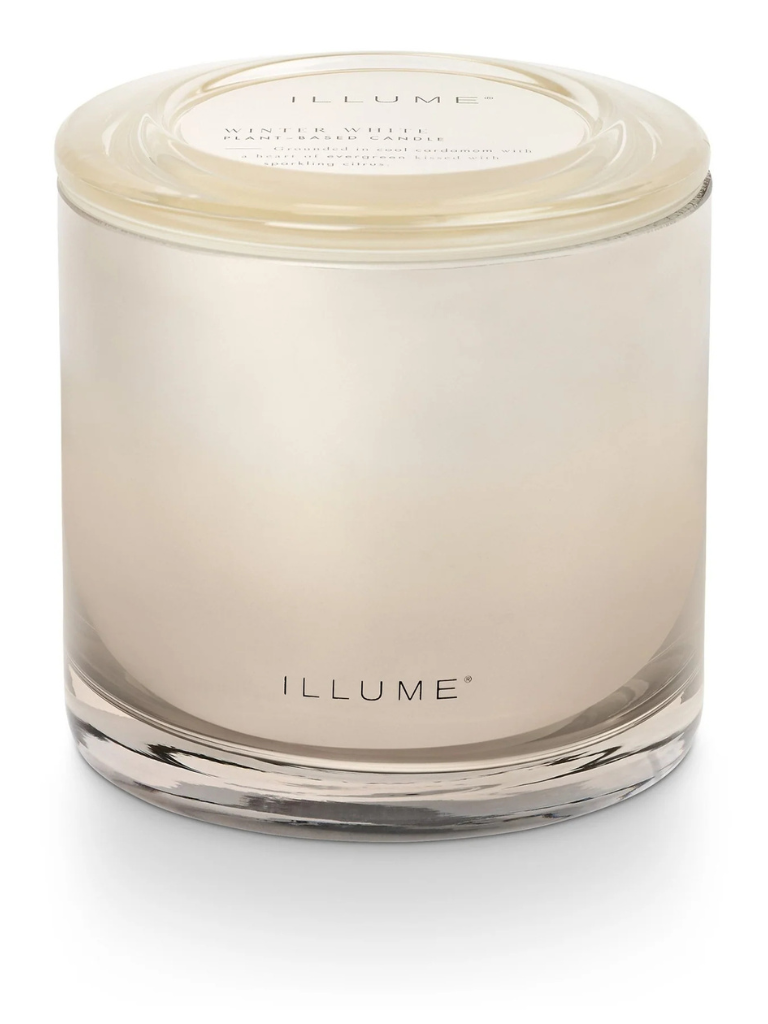 Statement Glass Candle in Winter White
