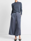 Mid-Rise Satin Culotte in Dark Water