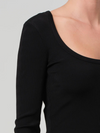 Rumi Scoop Neck Top in Black