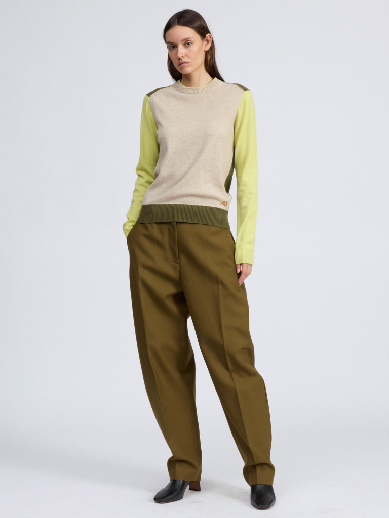 Taron Colorblock Crew in Oatmeal Multi