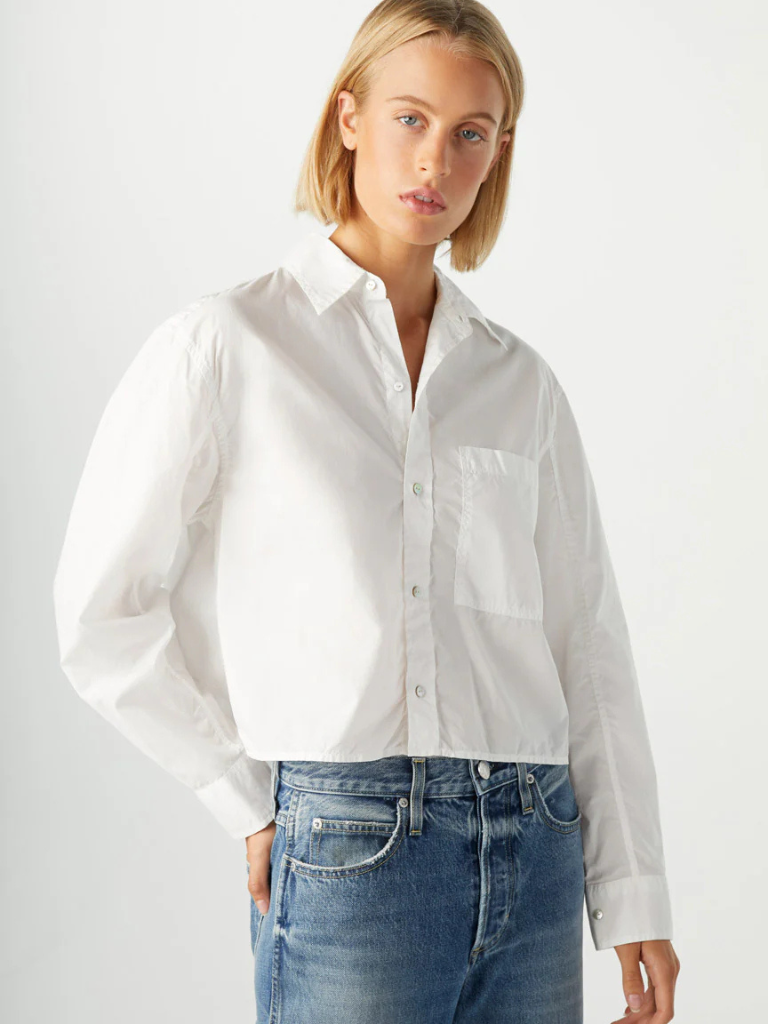 Ruth Crop Shirt in White
