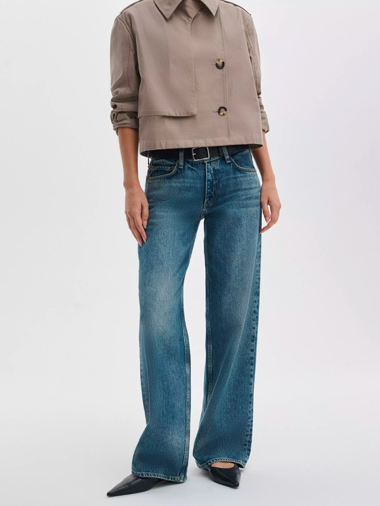 Saige Low Rise Relaxed Straight Jean in Echo
