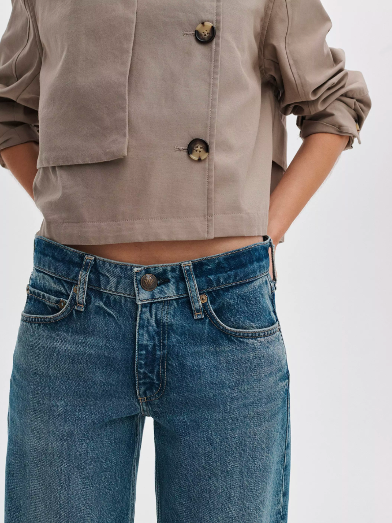 Saige Low Rise Relaxed Straight Jean in Echo